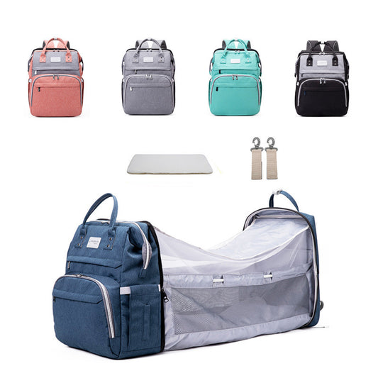 Multifunctional Maternity Backpack with Mosquito Net and Baby Crib