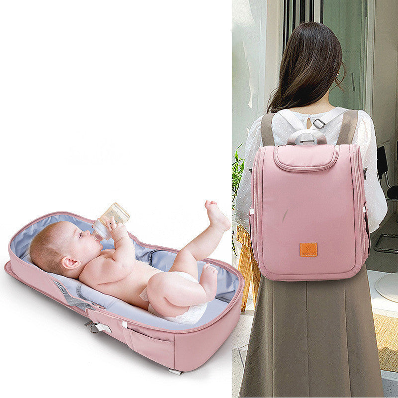 Convertible Baby Diaper Bag Backpack with Built-in Crib